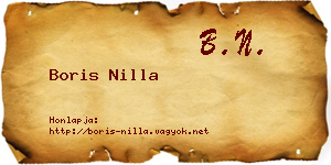Boris Nilla névjegykártya